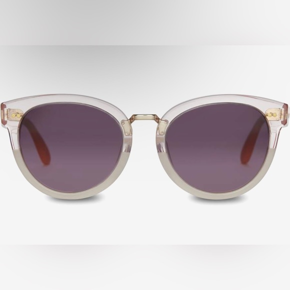 Brand New TOMS YVETTE Milky Pink Crystal Fade Sunglasses Violet Gradient Lens - Picture 8 of 9